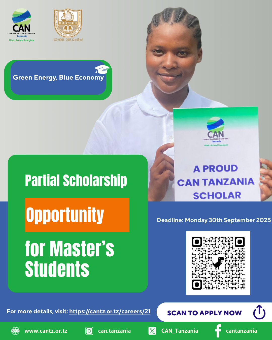 Partial Scholarship Opportunity for Masters Students